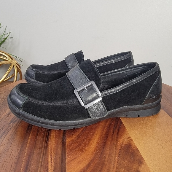 BOC Black Loafers Suede Leather Buckle Size 8.5 Comfy Casual Classic - Picture 7 of 17